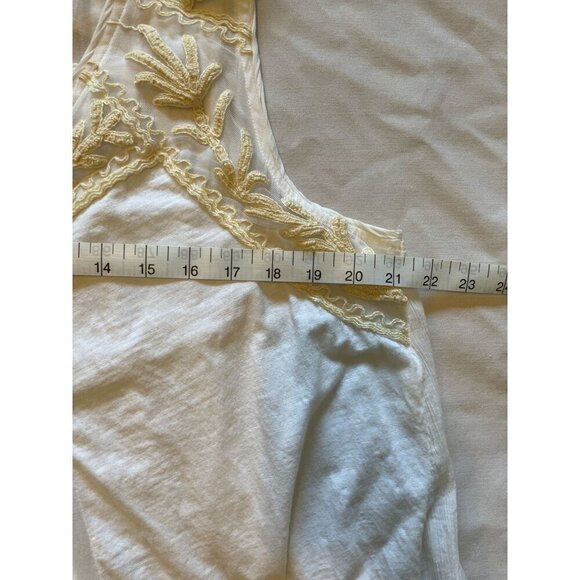 Anthropologie Meadow Rue Top XL Shirt Blouse White Embroidered Sleeveless NEW - Picture 13 of 14